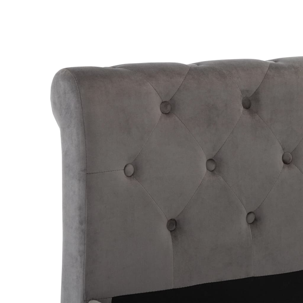 Bedframe fluweel grijs 200x200 cm – afbeelding 5