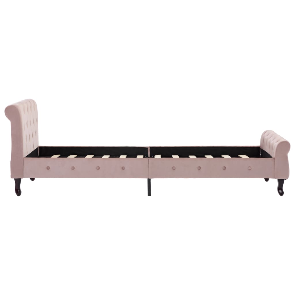 Bedframe fluweel roze 90x200 cm – afbeelding 4