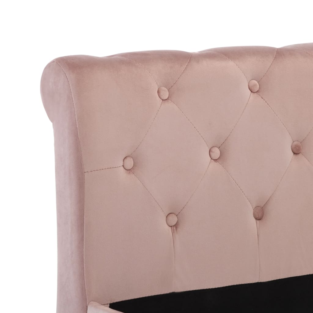 Bedframe fluweel roze 160x200 cm – afbeelding 5
