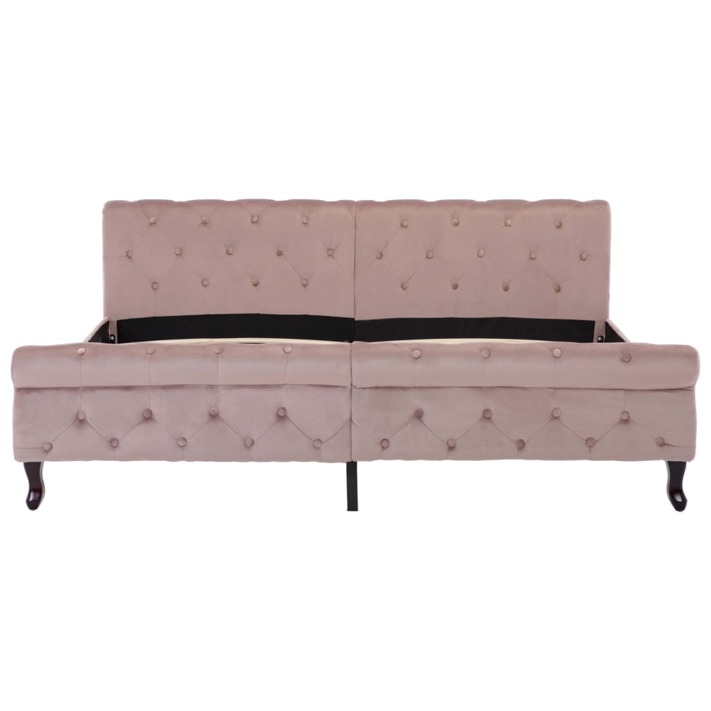 Bedframe fluweel roze 180x200 cm – afbeelding 3