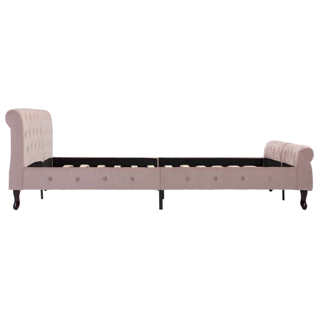 Bedframe fluweel roze 180x200 cm – afbeelding 4