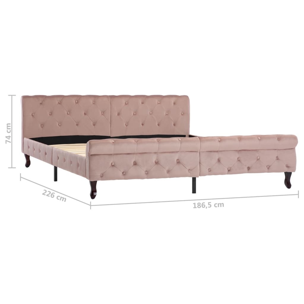 Bedframe fluweel roze 180x200 cm – afbeelding 7