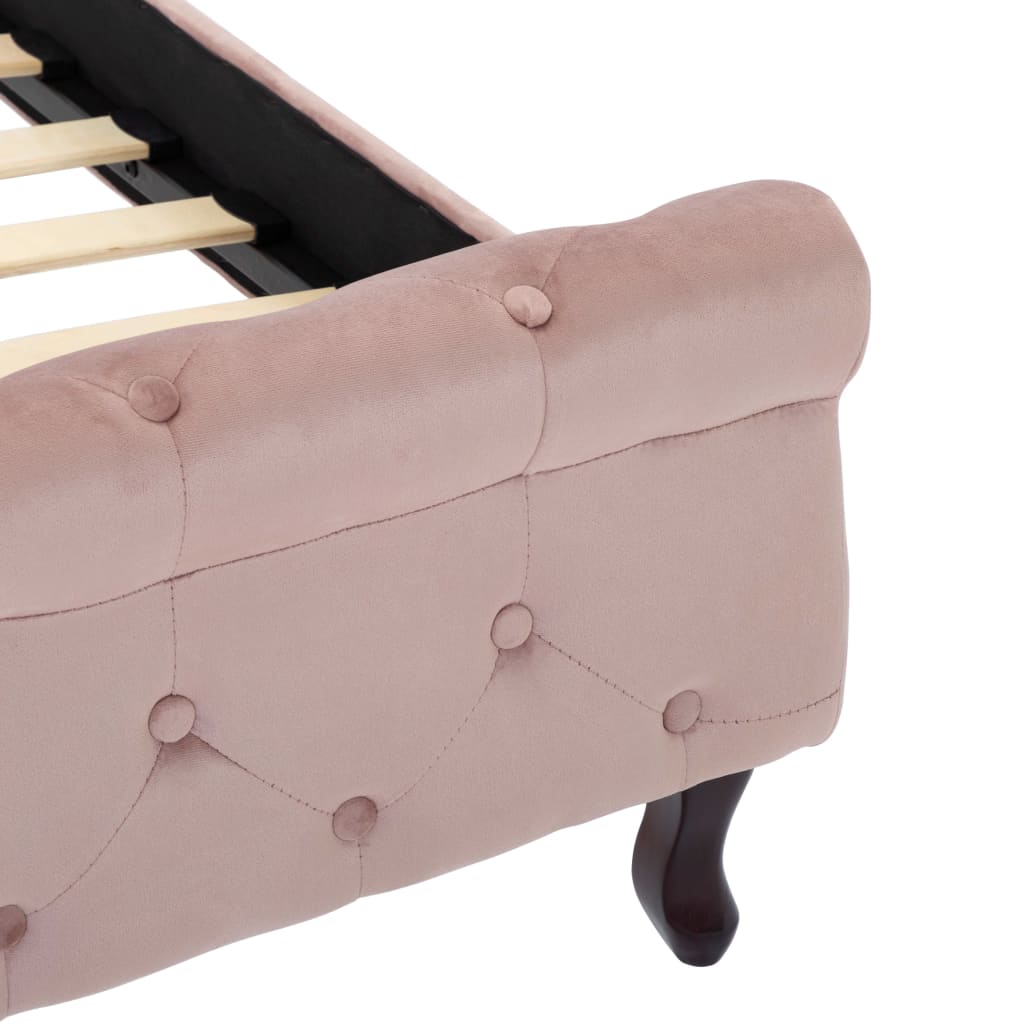 Bedframe fluweel roze 200x200 cm – afbeelding 6