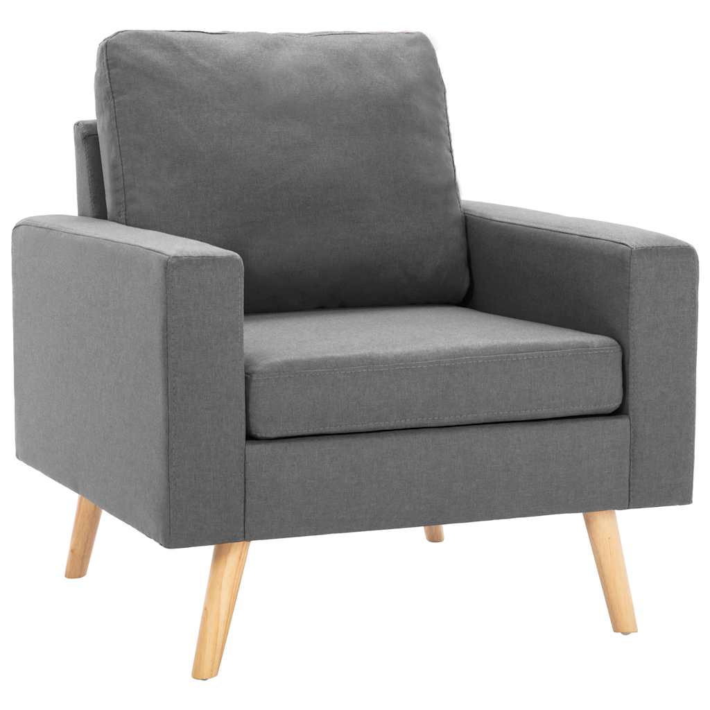 Fauteuil stof lichtgrijs – afbeelding 2