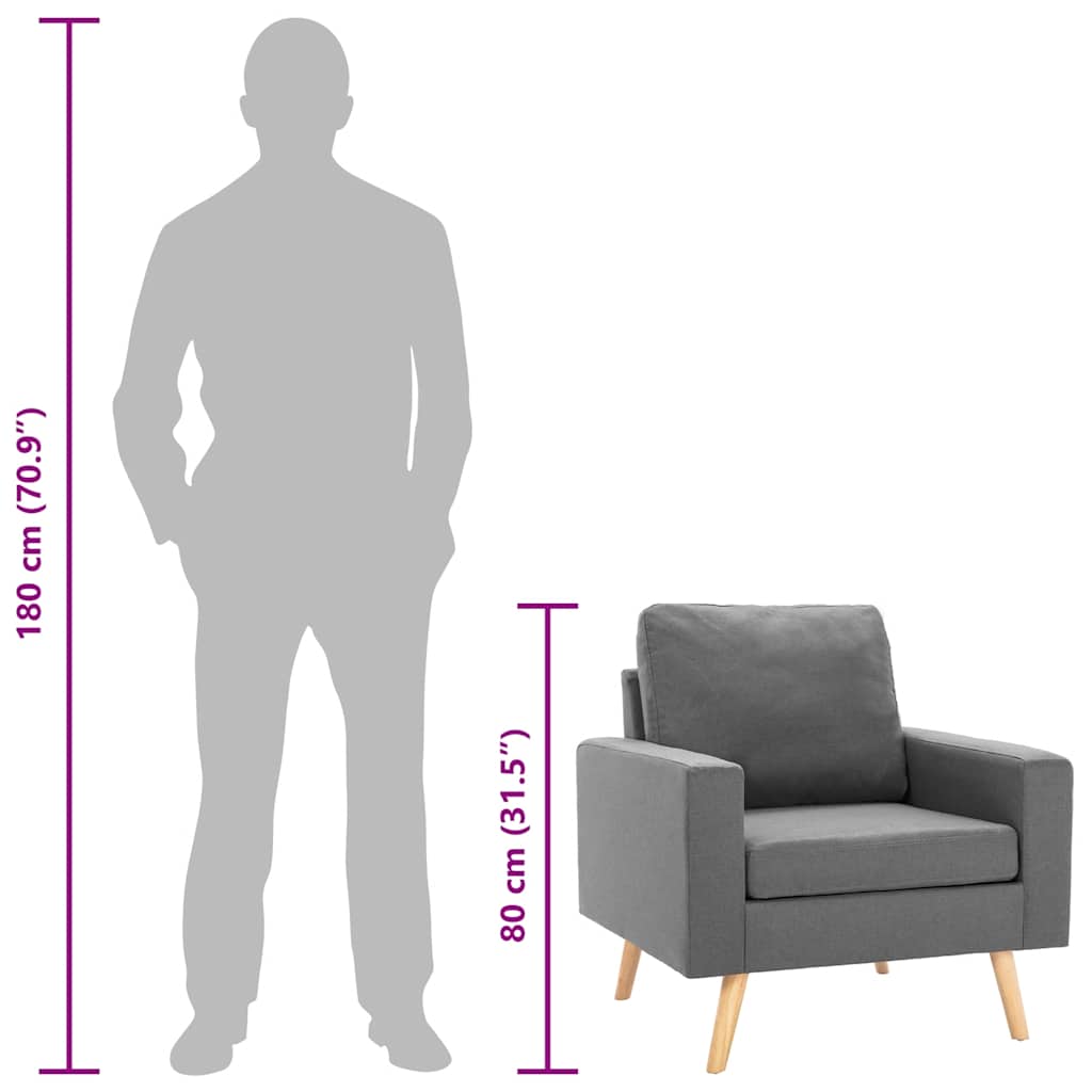 Fauteuil stof lichtgrijs – afbeelding 8