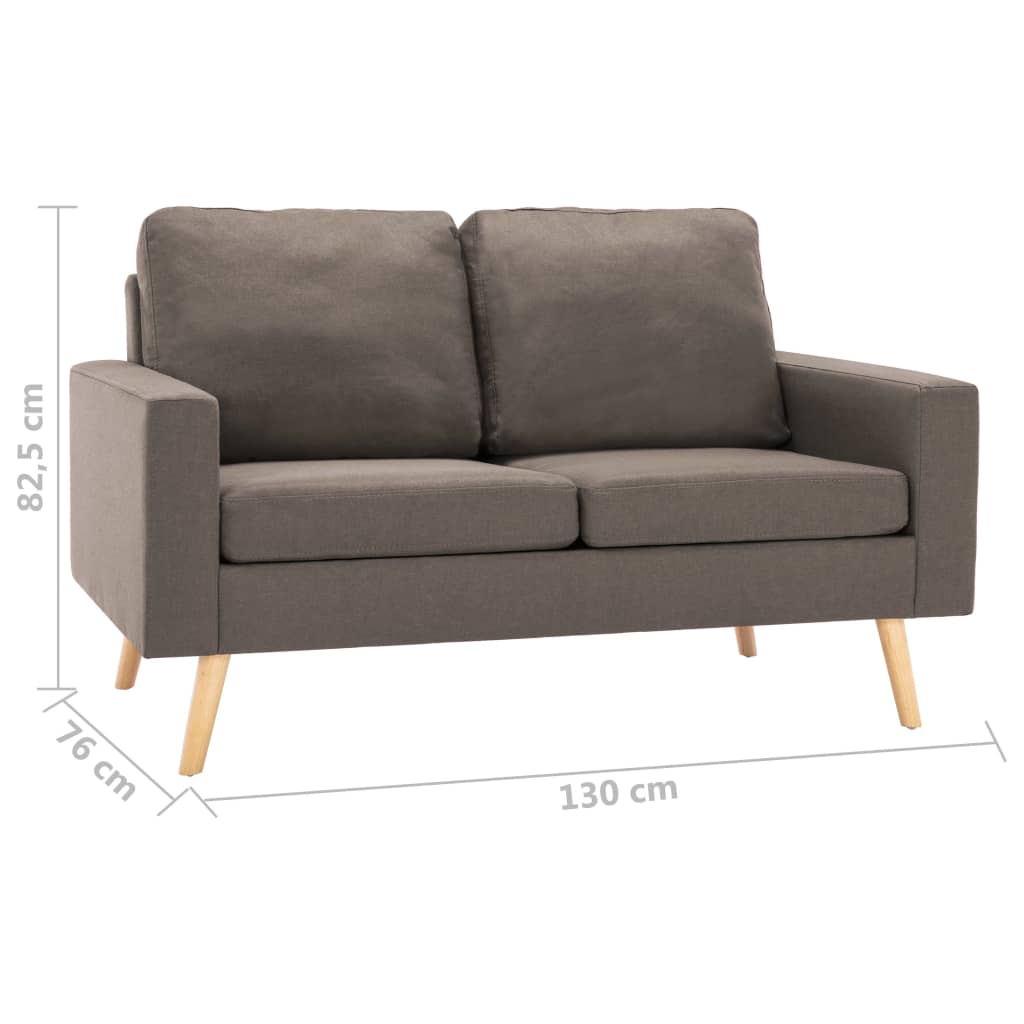 Tweezitsbank stof taupe – afbeelding 7