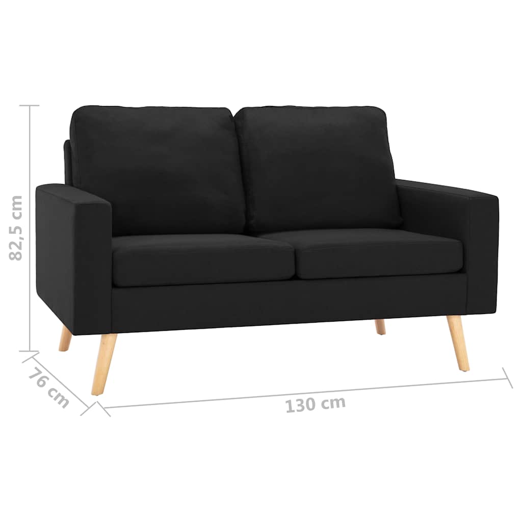 Tweezitsbank stof zwart – afbeelding 7