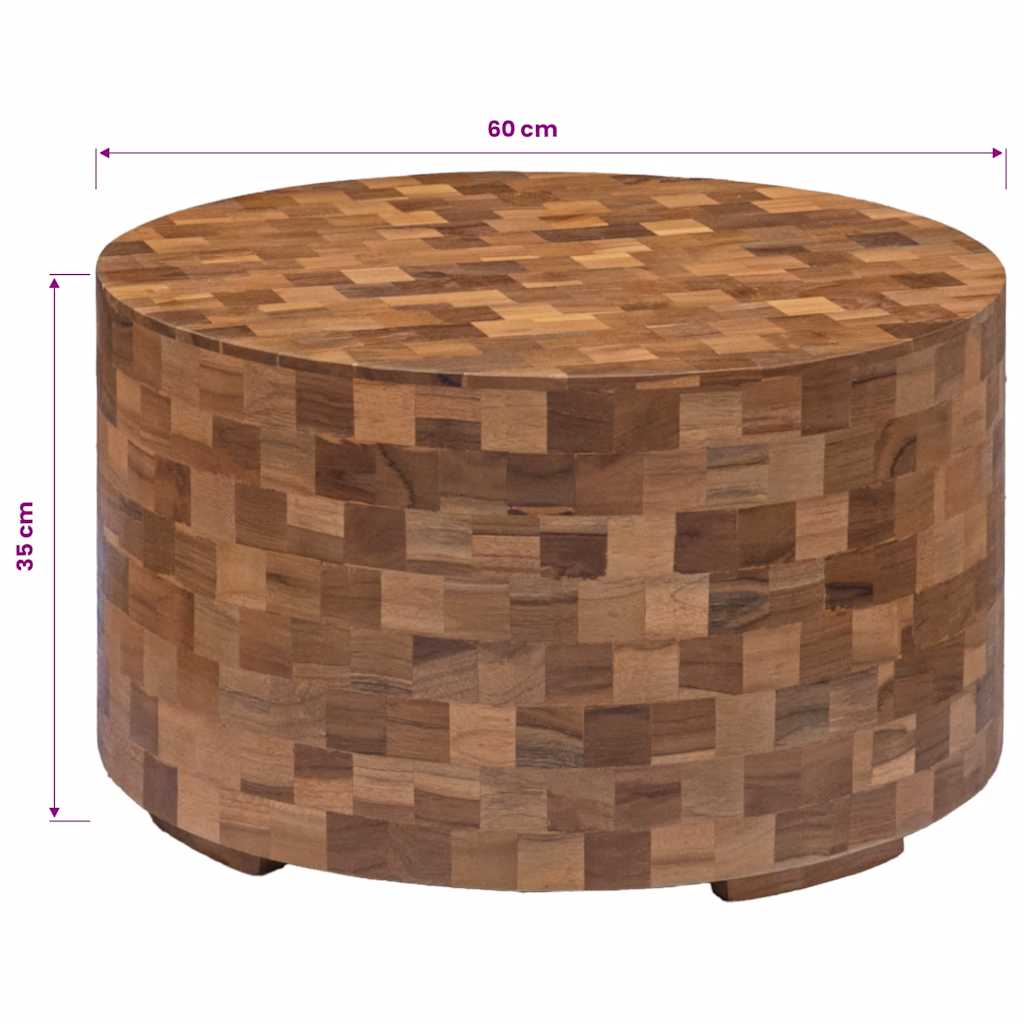 Salontafel 60x60x35 cm massief teakhout – afbeelding 3