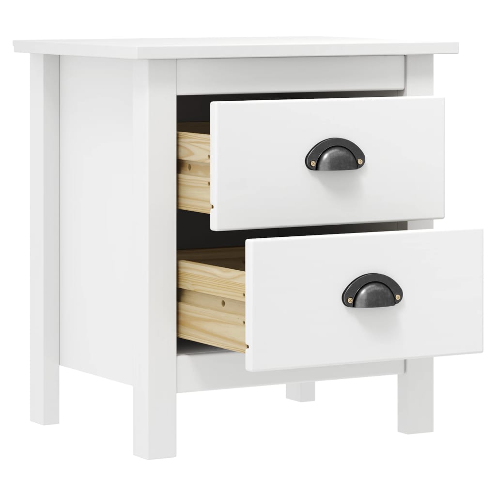 Nachtkastjes 2 st Hill 46x35x49,5 cm grenenhout wit – afbeelding 4