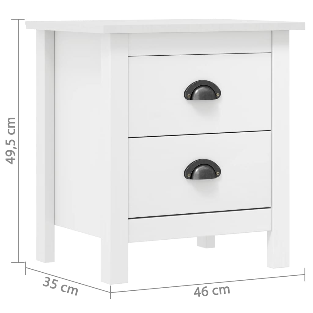 Nachtkastjes 2 st Hill 46x35x49,5 cm grenenhout wit – afbeelding 8
