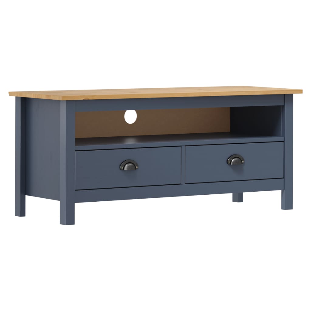Tv-meubel Hill 110x40x47 cm massief grenenhout grijs