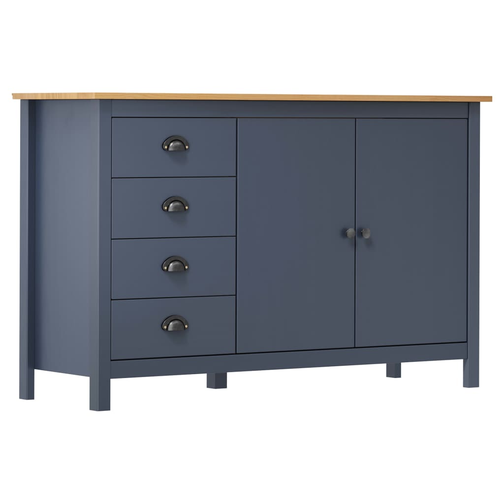 Dressoir Hill 130x40x80 cm massief grenenhout grijs