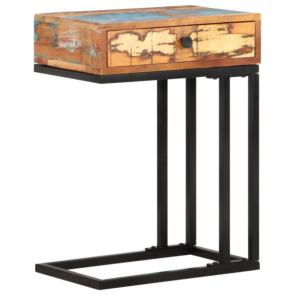 Bijzettafel U-vormig 45x30x61 cm massief gerecycled hout – afbeelding 1