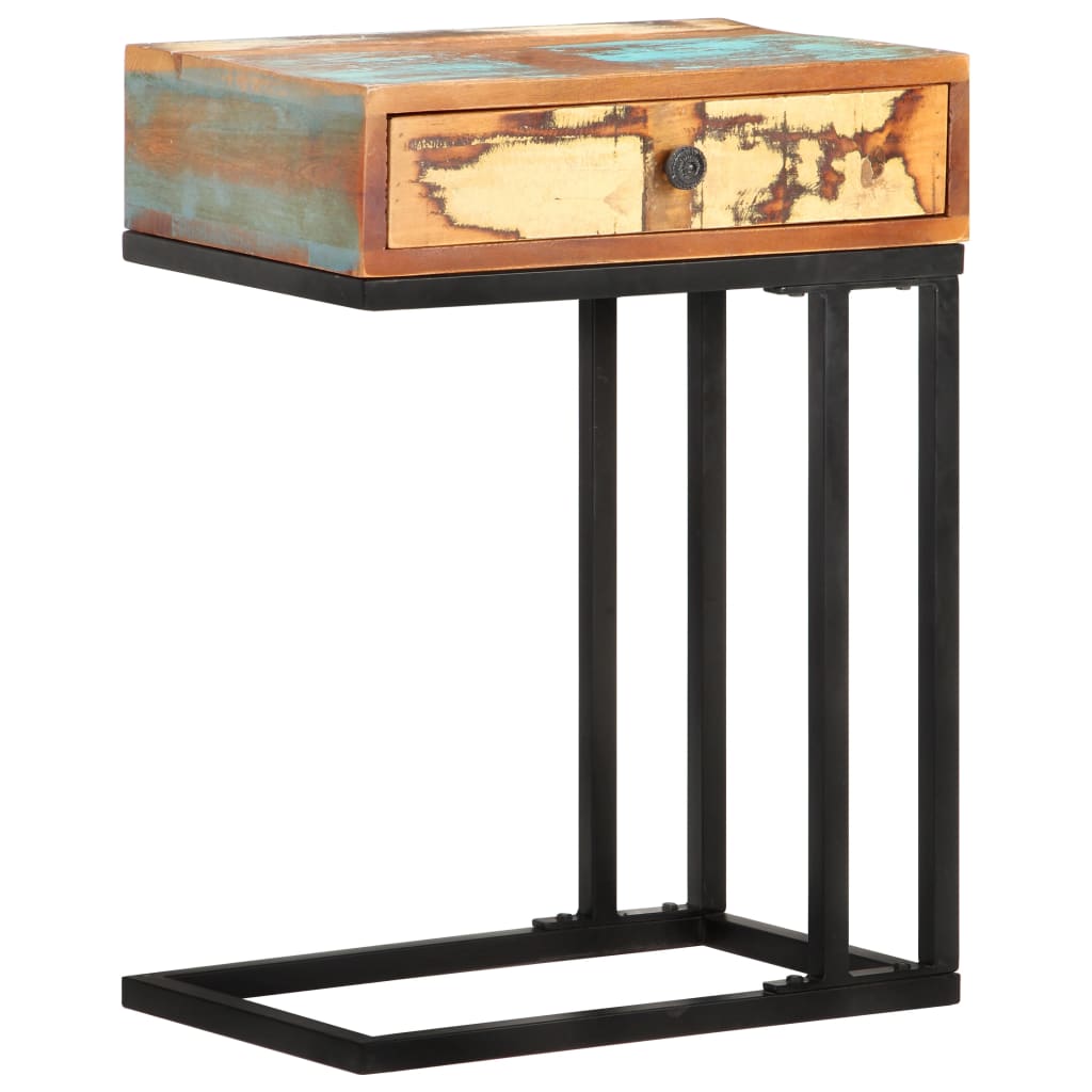 Bijzettafel U-vormig 45x30x61 cm massief gerecycled hout – afbeelding 11