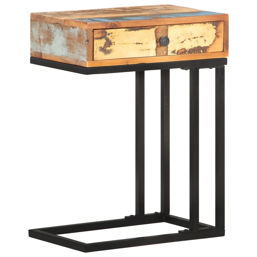 Bijzettafel U-vormig 45x30x61 cm massief gerecycled hout – afbeelding 12