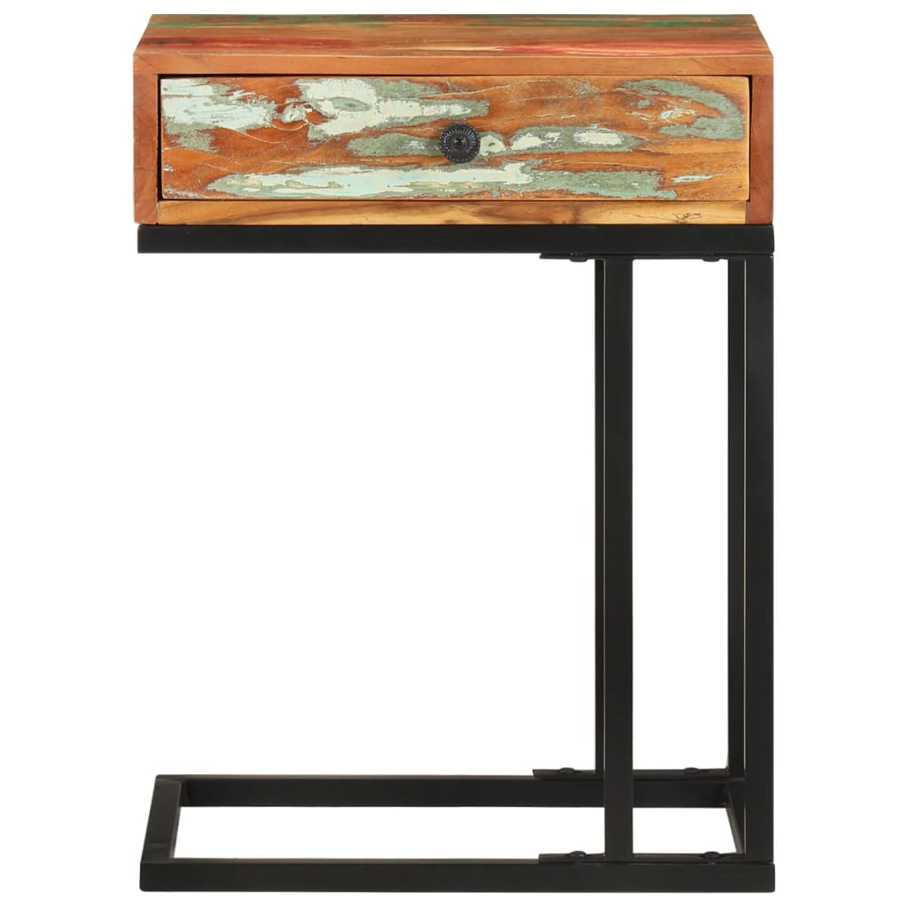 Bijzettafel U-vormig 45x30x61 cm massief gerecycled hout – afbeelding 3