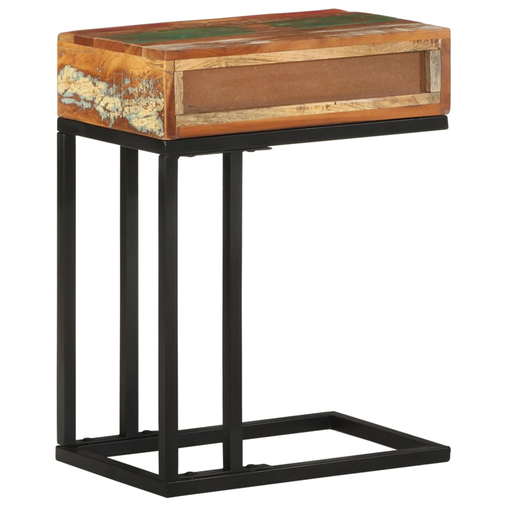 Bijzettafel U-vormig 45x30x61 cm massief gerecycled hout – afbeelding 4