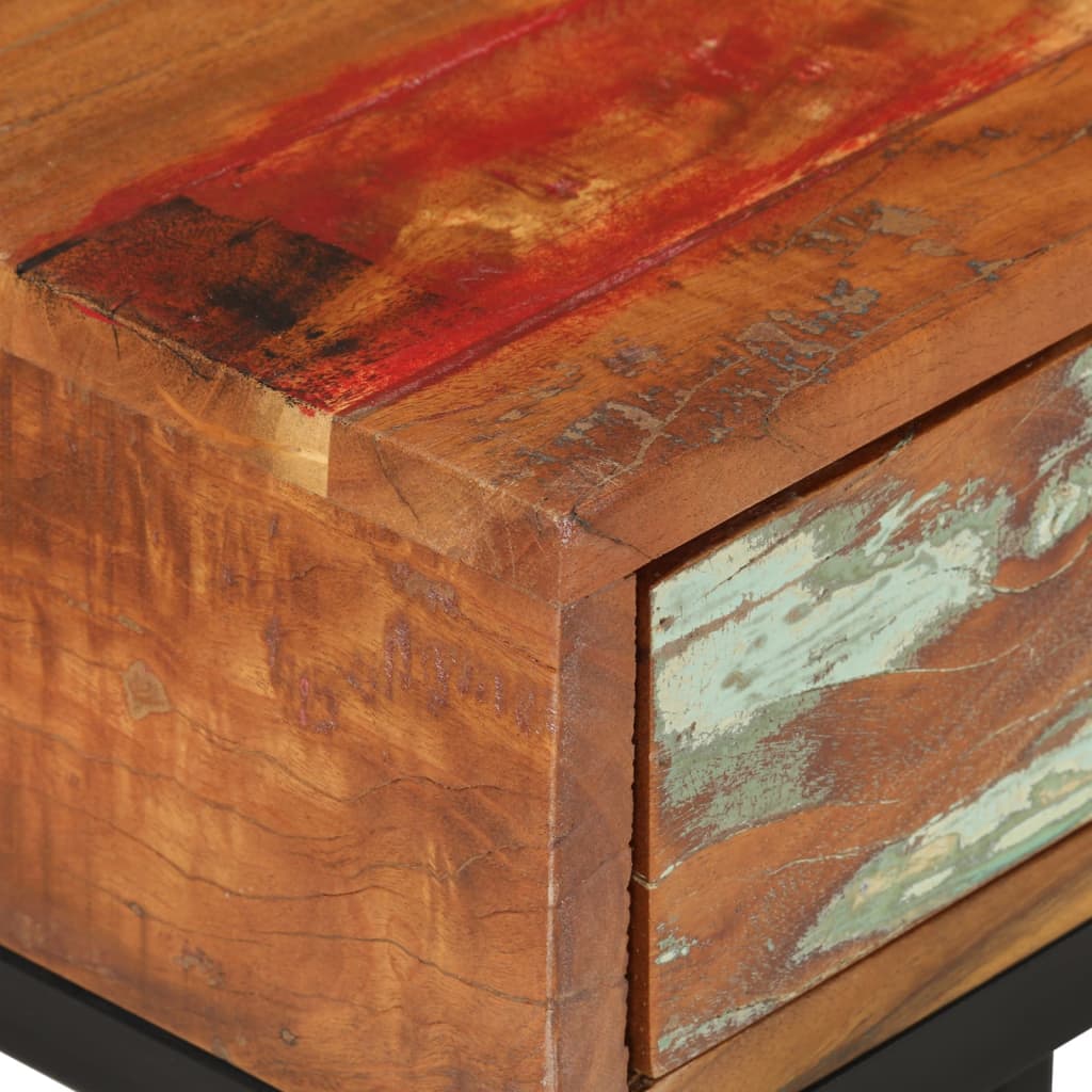 Bijzettafel U-vormig 45x30x61 cm massief gerecycled hout – afbeelding 5