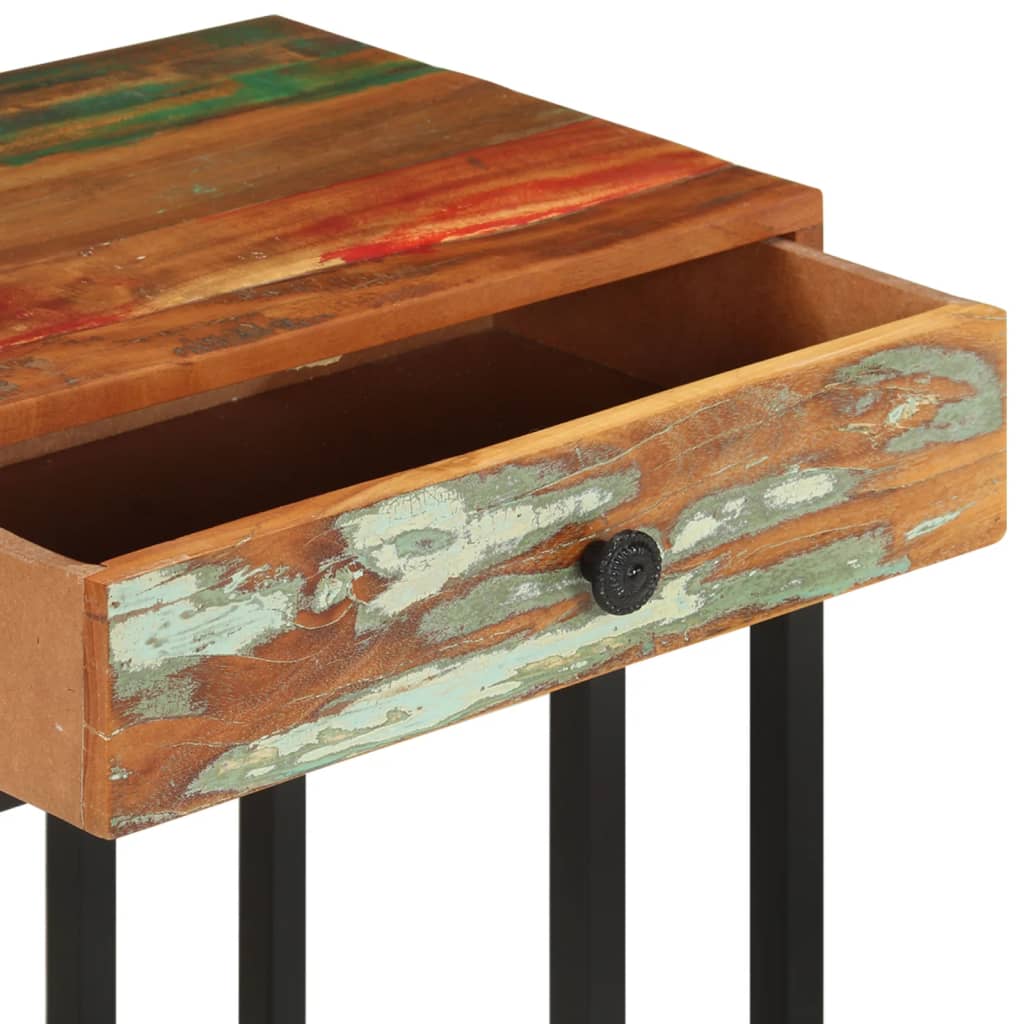 Bijzettafel U-vormig 45x30x61 cm massief gerecycled hout – afbeelding 6