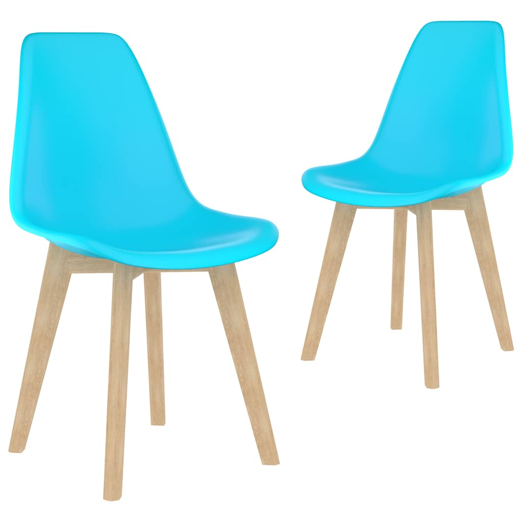 Eetkamerstoelen 2 st kunststof blauw – afbeelding 1