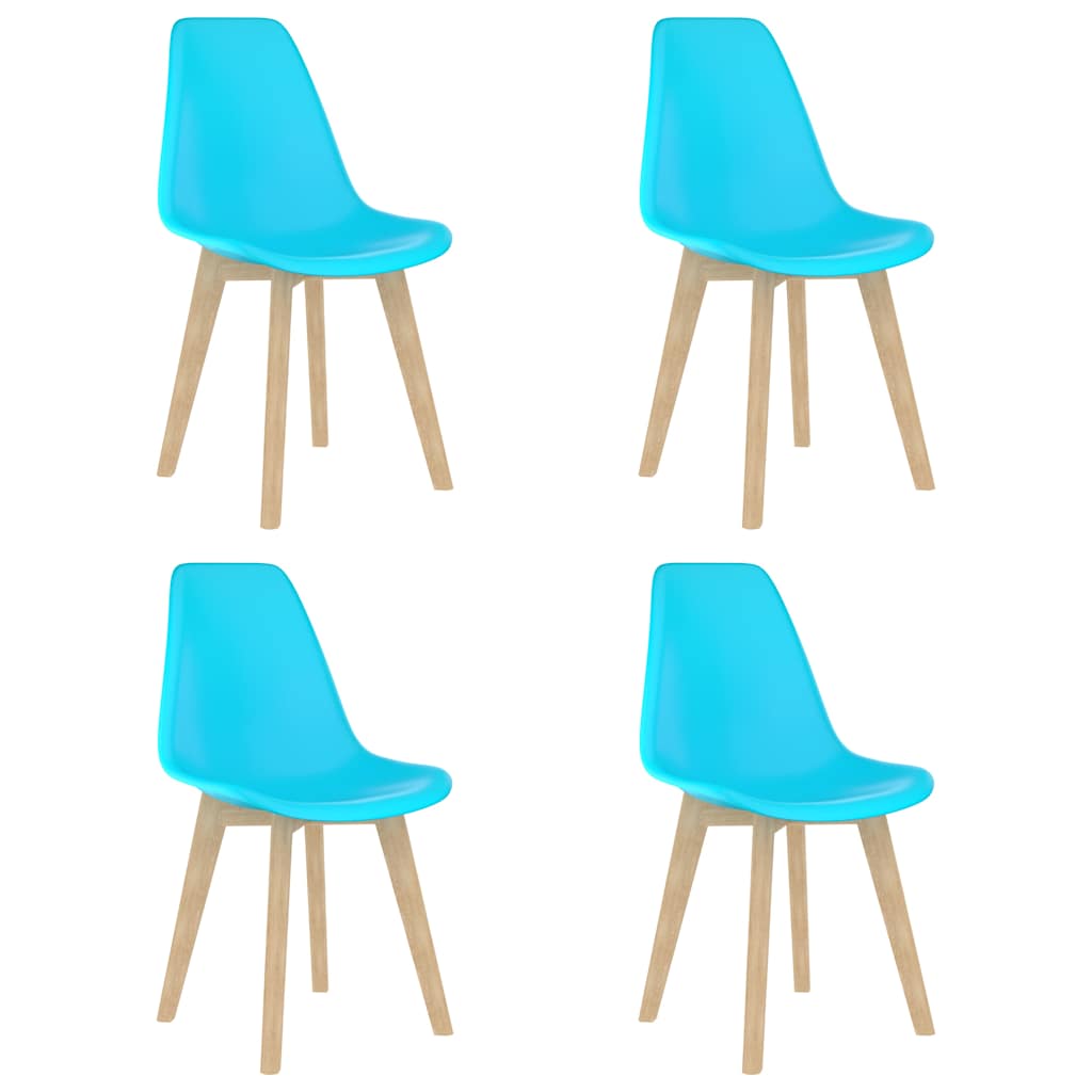 Eetkamerstoelen 4 st kunststof blauw