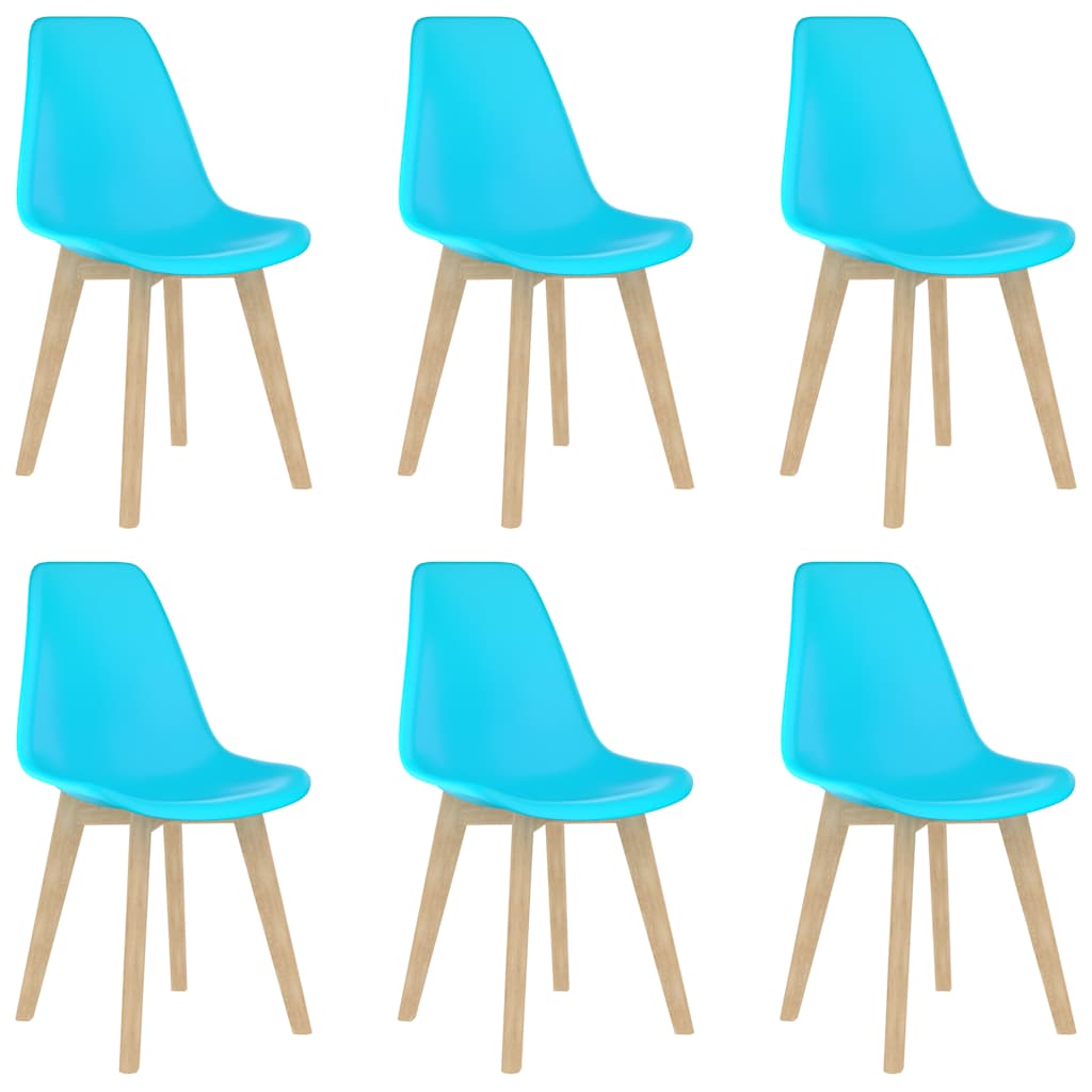 Eetkamerstoelen 6 st kunststof blauw