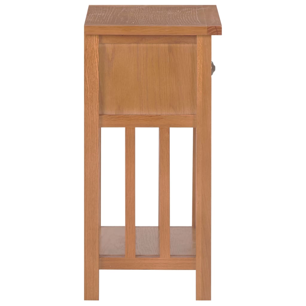 Bijzettafel met lade 35x27x55 cm massief eikenhout – afbeelding 4