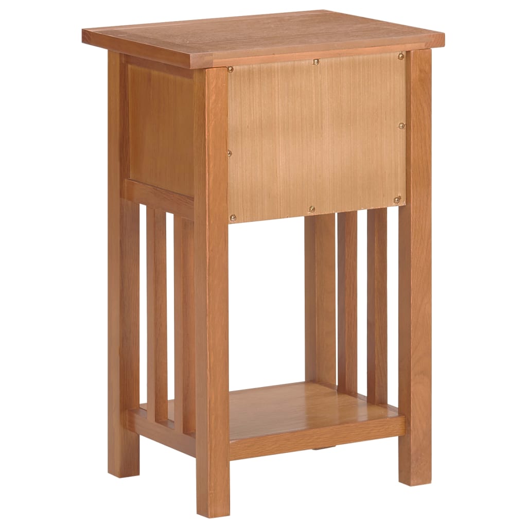 Bijzettafel met lade 35x27x55 cm massief eikenhout – afbeelding 5