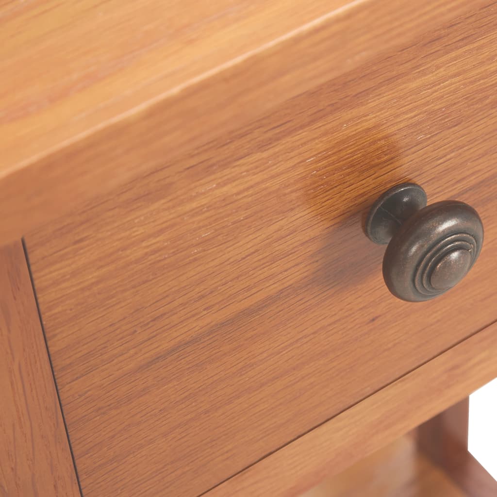 Bijzettafel met lade 35x27x55 cm massief eikenhout – afbeelding 7
