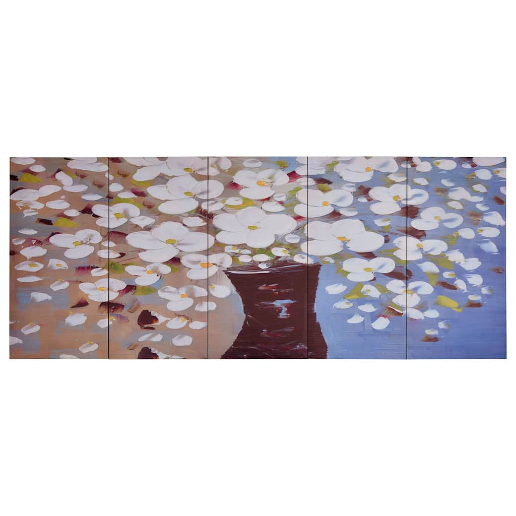 Wandprintset bloemen in vaas 150x60 cm canvas meerkleurig – afbeelding 2