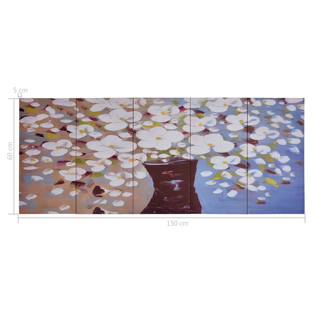 Wandprintset bloemen in vaas 150x60 cm canvas meerkleurig – afbeelding 4