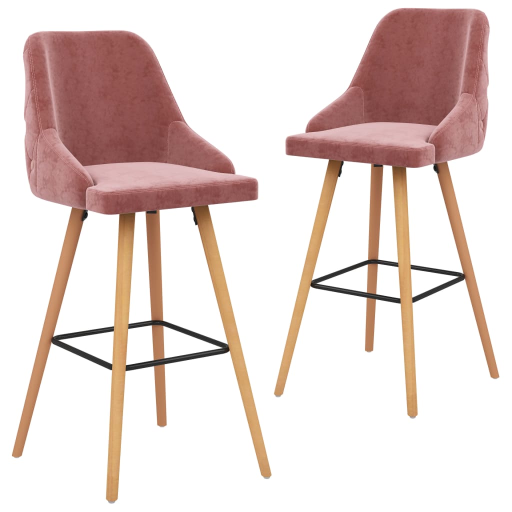 Barkrukken 2 st fluweel roze