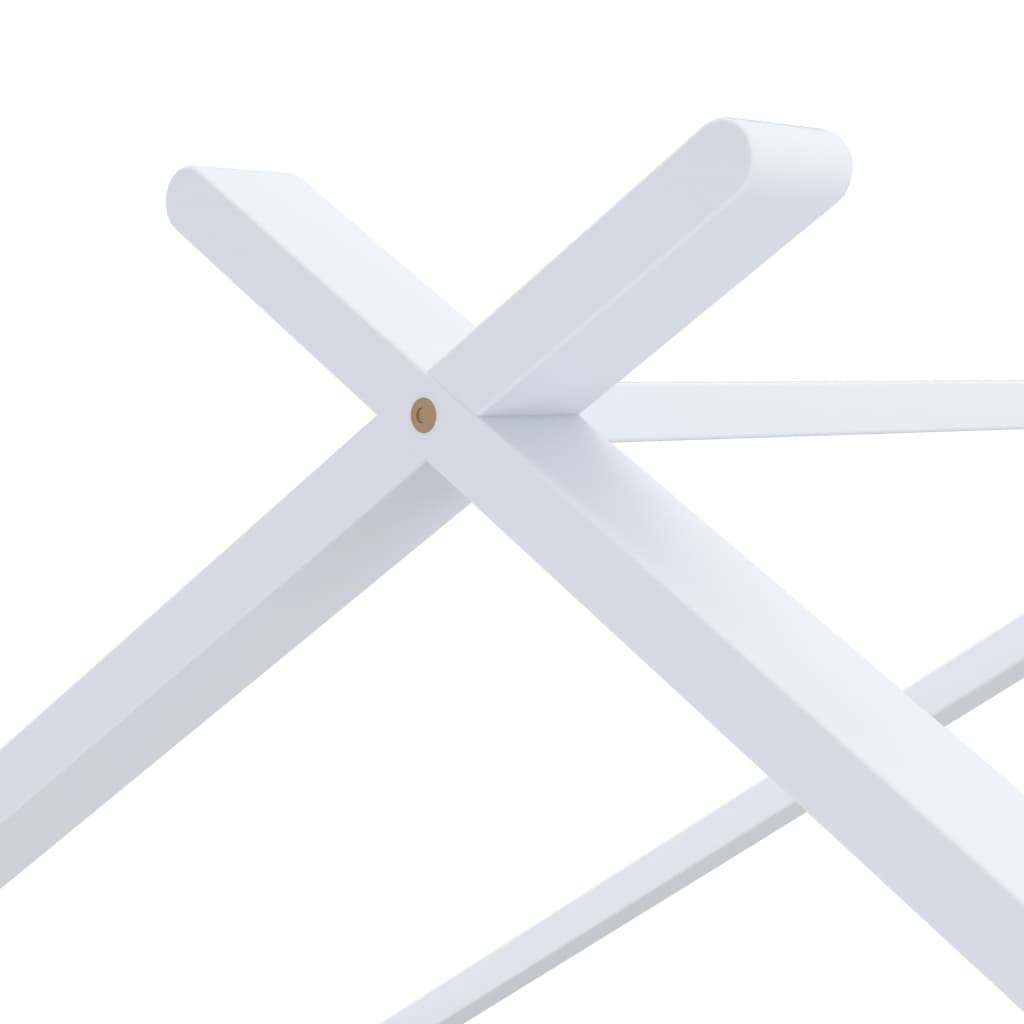 Kinderbedframe massief grenenhout wit 90x200 cm – afbeelding 5