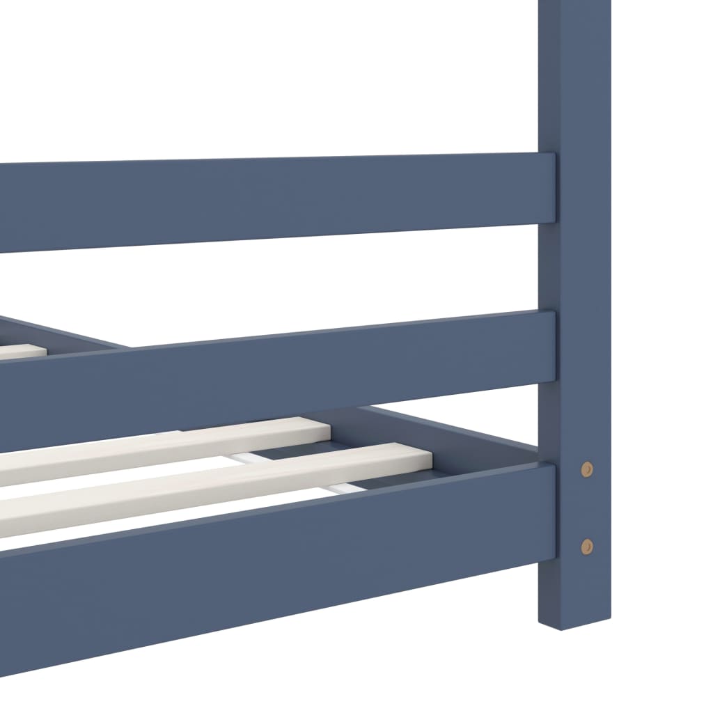 Kinderbedframe massief grenenhout grijs 70x140 cm – afbeelding 6