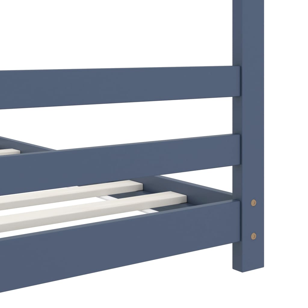 Kinderbedframe massief grenenhout grijs 80x160 cm – afbeelding 6