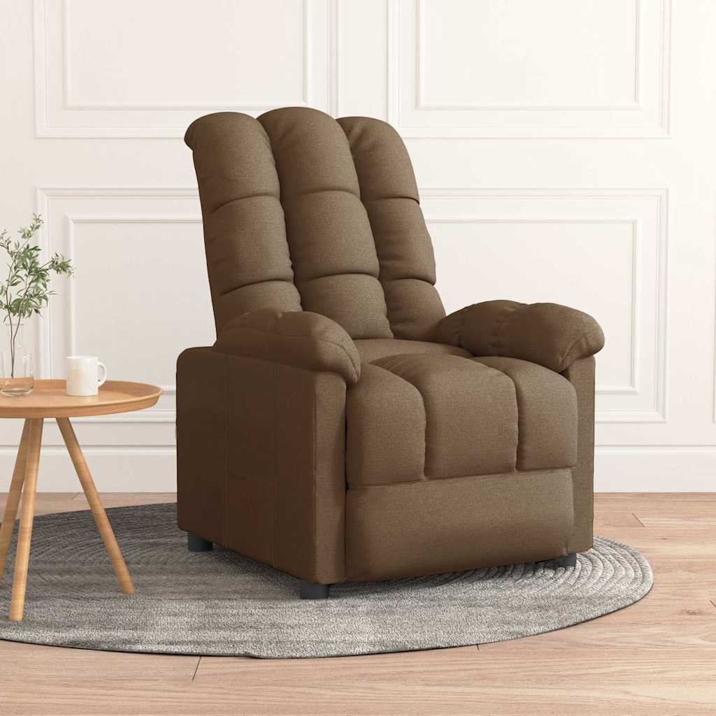 Fauteuil verstelbaar stof bruin