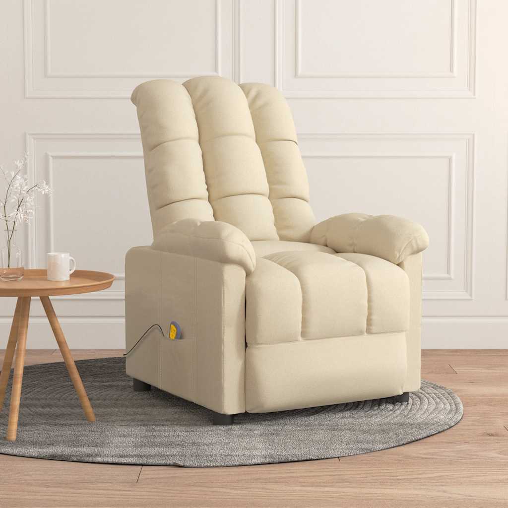 Massagestoel stof crèmekleurig