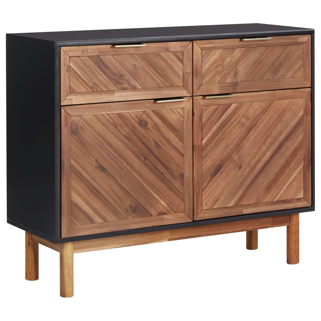 Dressoir 90x33,5x75 cm massief acaciahout en MDF