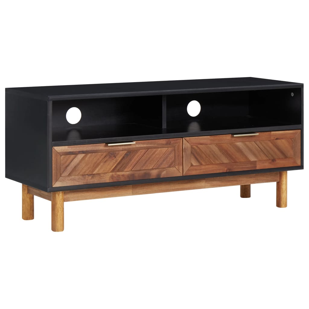 Tv-meubel 100x35x45 cm massief acaciahout en MDF – afbeelding 1