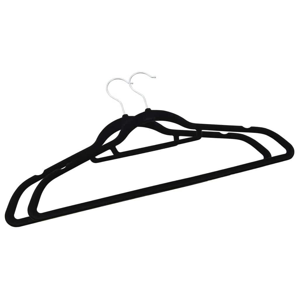 20-delige Kledinghangerset anti-slip fluweel zwart – afbeelding 4