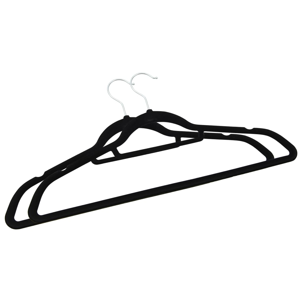 100-delige Kledinghangerset anti-slip fluweel zwart – afbeelding 4