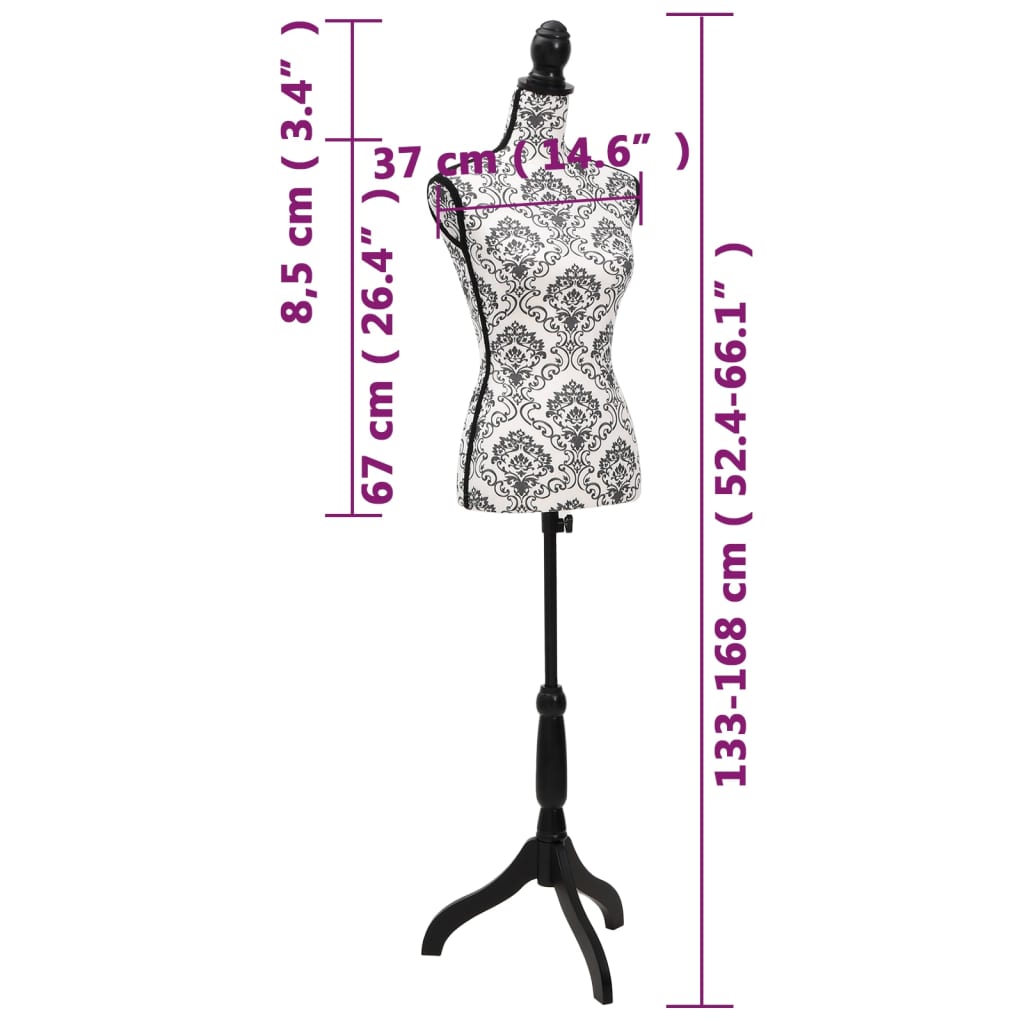 Etalagepop torso vrouw zwart wit – afbeelding 7