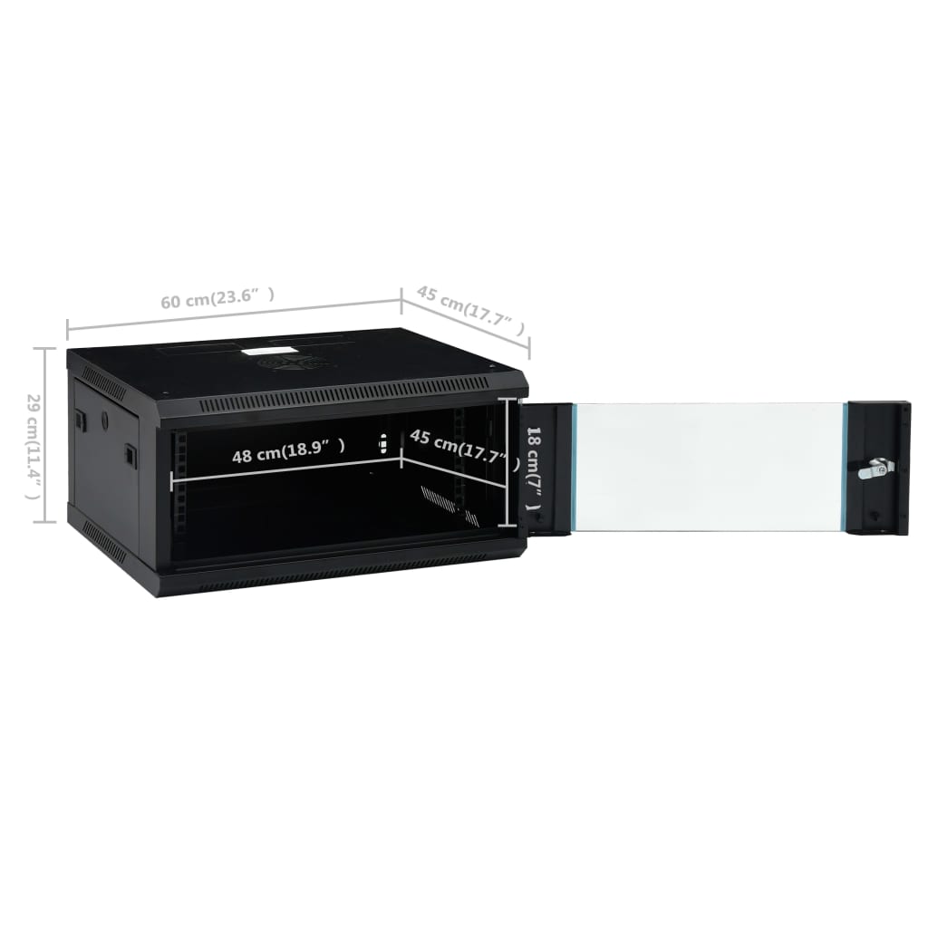 Netwerkkast voor aan de muur 4U 19" IP20 600x450x285 mm – afbeelding 9