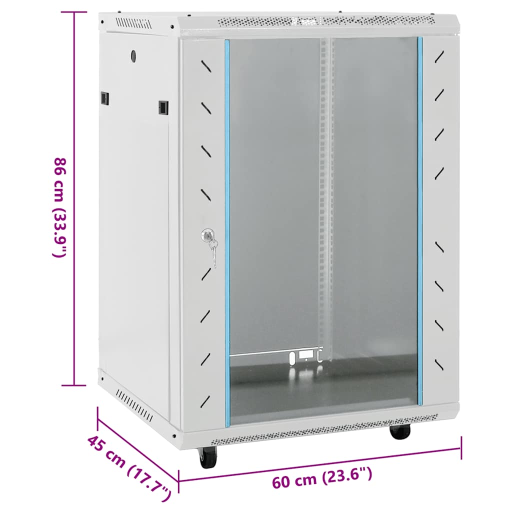 Netwerkkast met draaiwieltjes 15U 19" IP20 60x45x86 cm – afbeelding 8