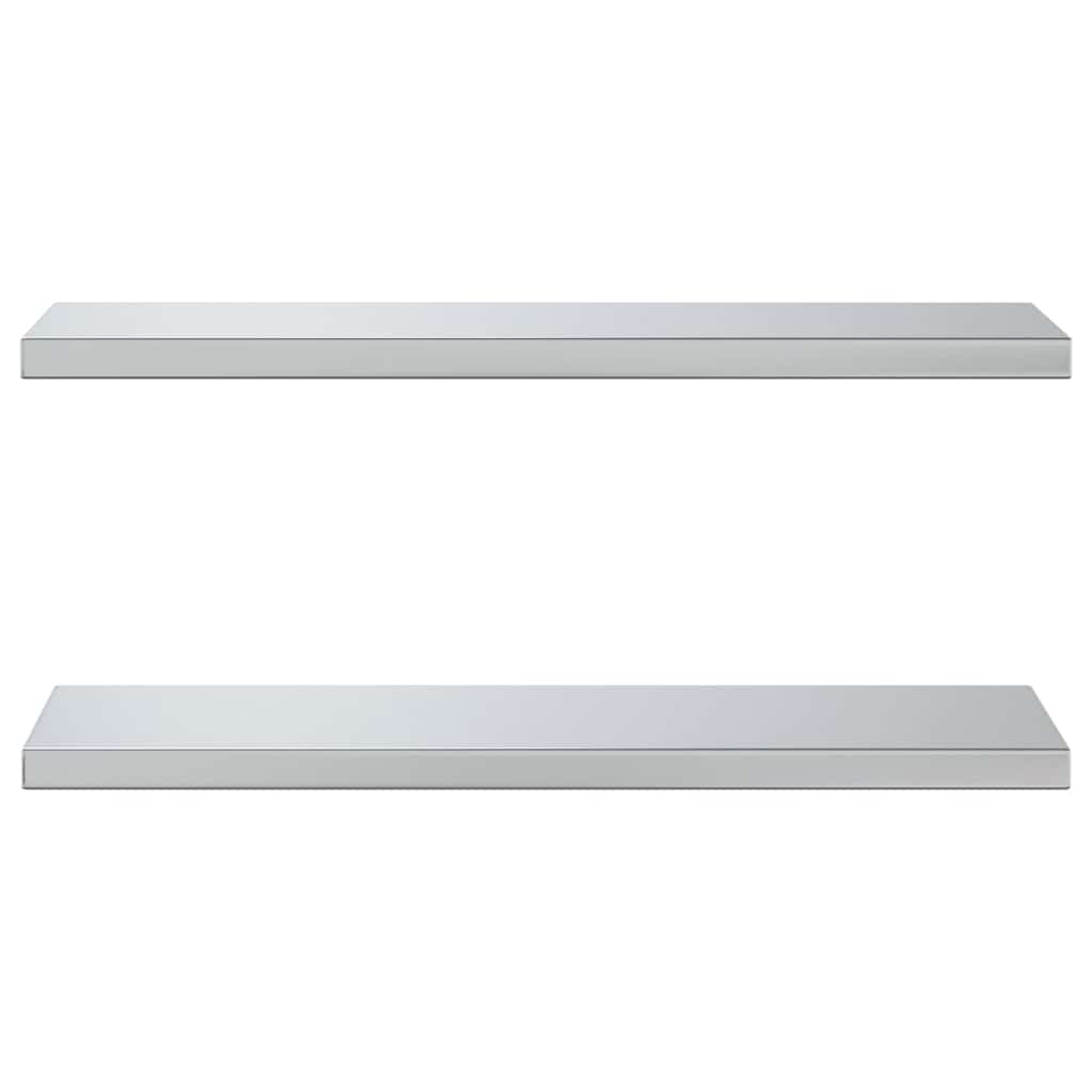 Wandschappen 2 st 75x23,5 cm roestvrijstaal zilverkleurig – afbeelding 4