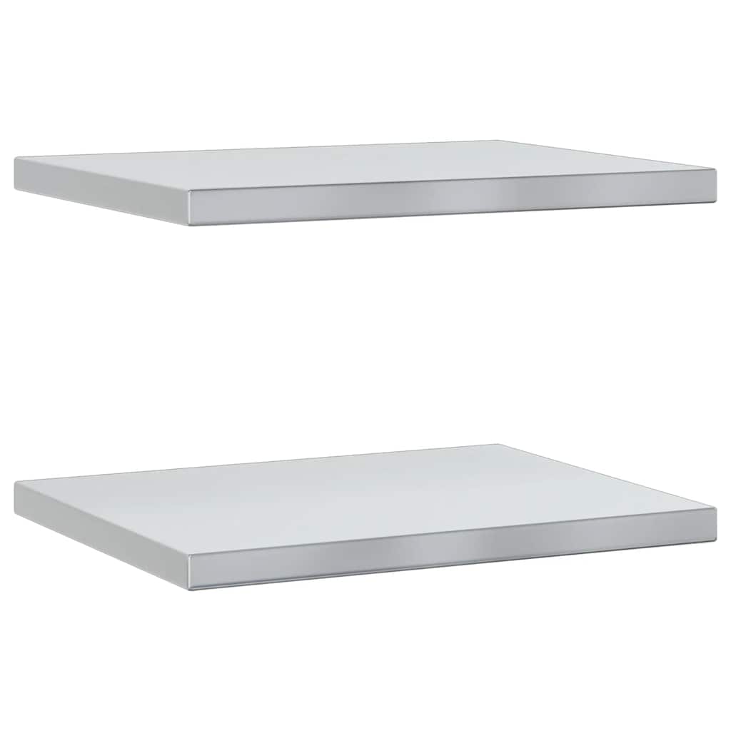 Wandschappen 2 st 50x40 cm roestvrijstaal zilverkleurig – afbeelding 2