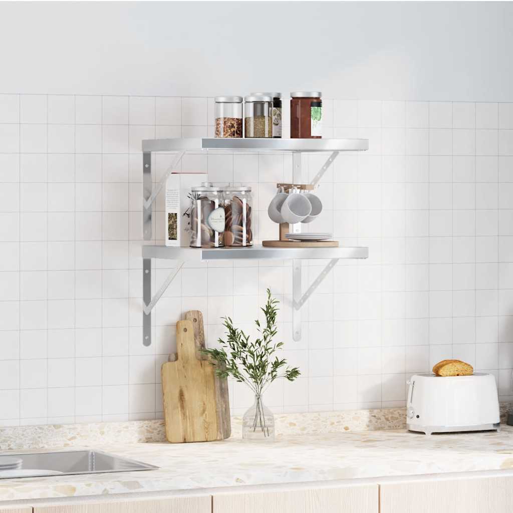 Wandschappen 2 st 50x40 cm roestvrijstaal zilverkleurig – afbeelding 3