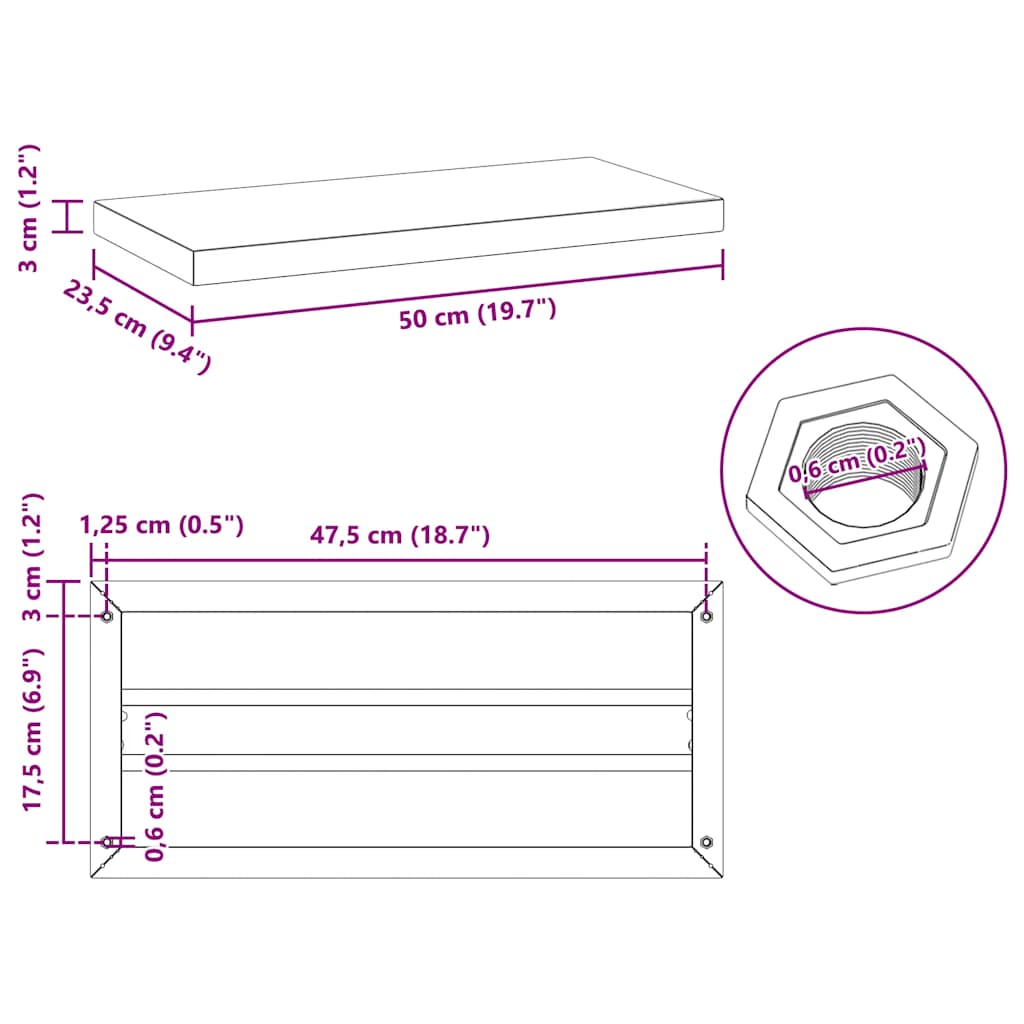 Wandschappen 2 st 50x23,5 cm roestvrijstaal zilverkleurig – afbeelding 10
