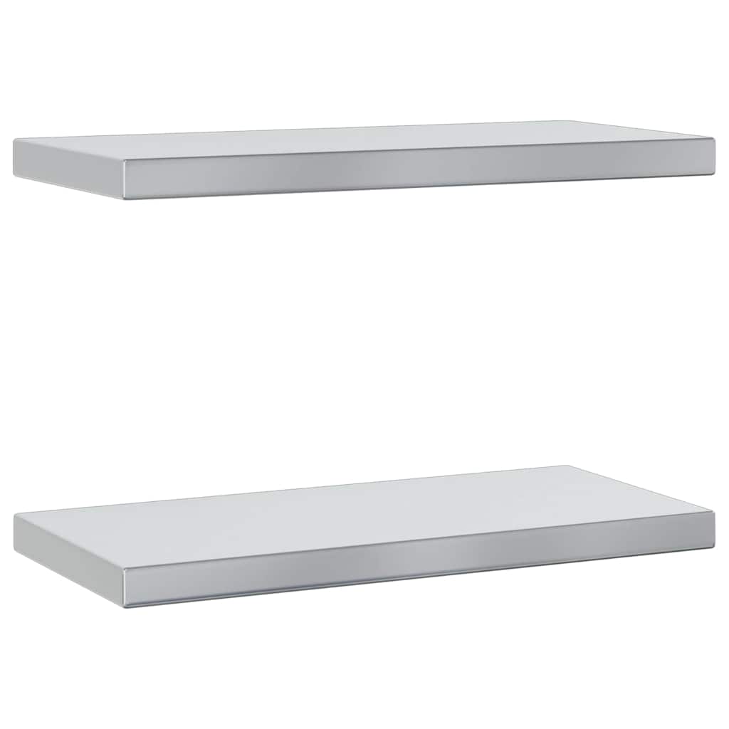Wandschappen 2 st 50x23,5 cm roestvrijstaal zilverkleurig – afbeelding 2
