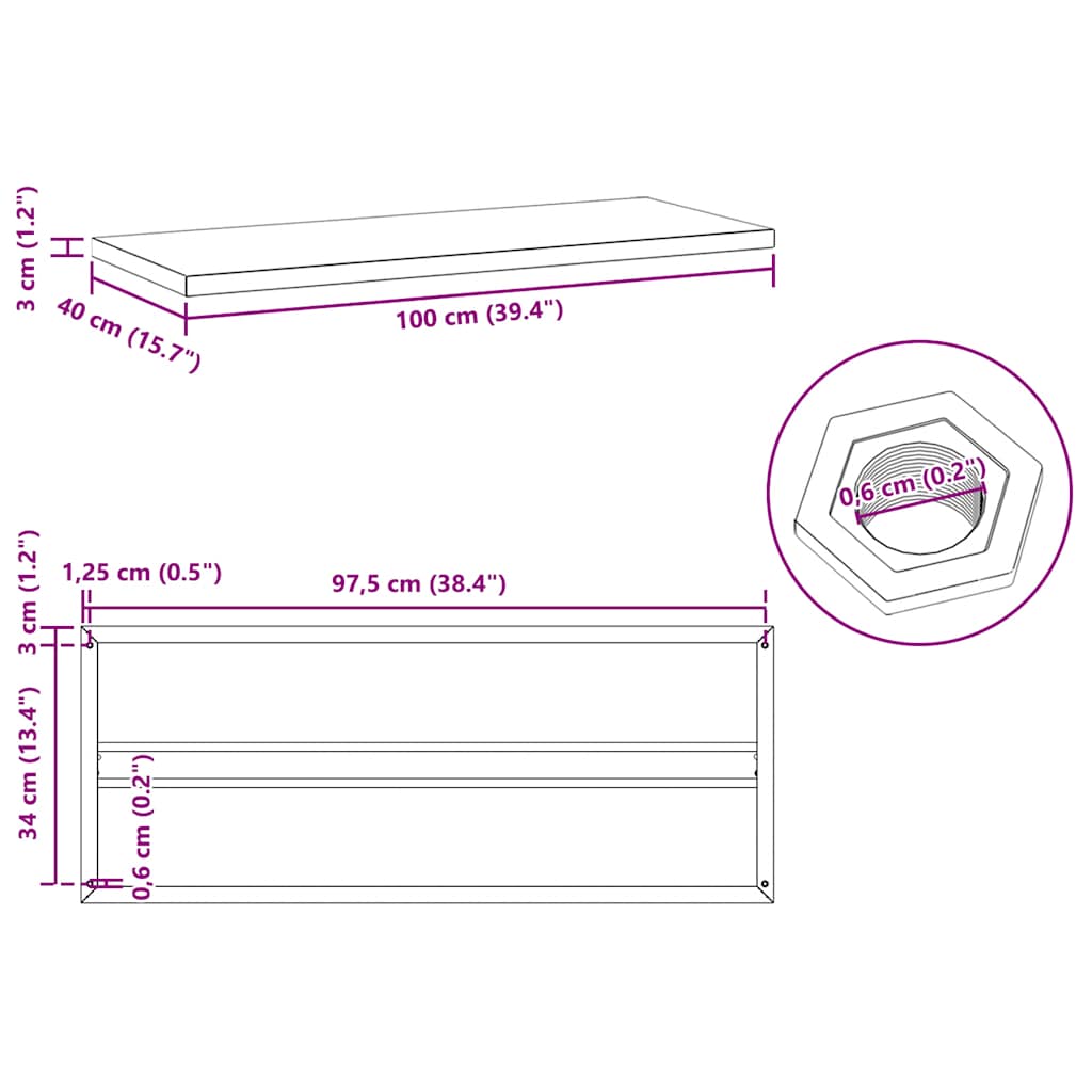 Wandschappen 2 st 100x40 cm roestvrijstaal zwart – afbeelding 10